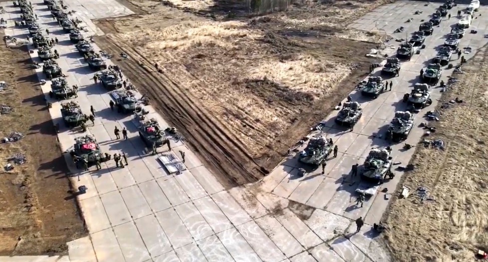 Russian military drills in annexed Crimea, April 22, 2021.